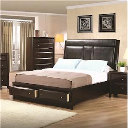 Queen Upholstered Storage Platform Bed